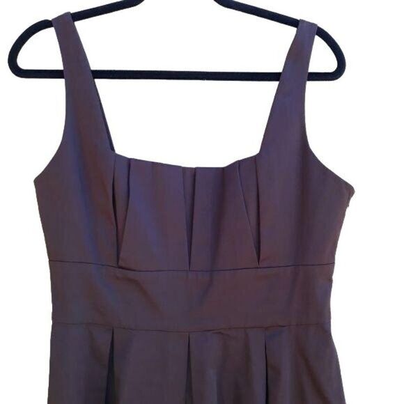 Calvin Klein Dress Apron Pleated Peasant Full Tea Length Chocolate Brown 8 - Picture 4 of 10